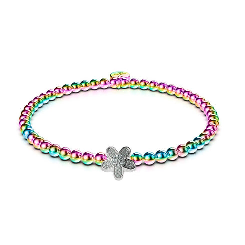 Flower Power | Einhorn Silber | Kristall Charm Armband